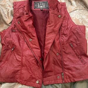Red Leather Vest